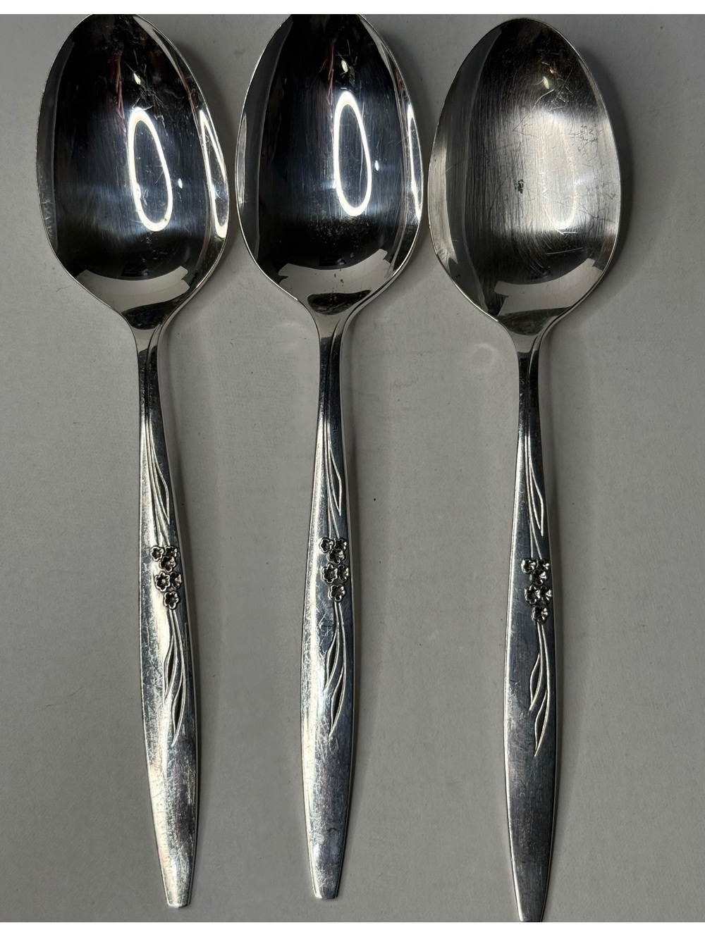 Vintage Oneida Community Enchantment Gentle Rose Silverplate 3 Place Spoon Lot b